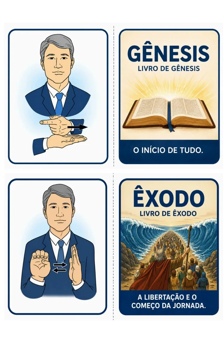 Cartas do jogo Livros da Bíblia em Libras